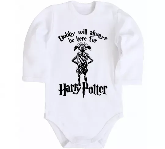 Дитячий бодік Dobby will always be here for HP Білий фото