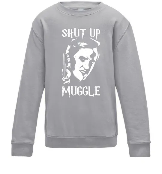 Детский Свитшот Shut up Muggle Серый меланж фото