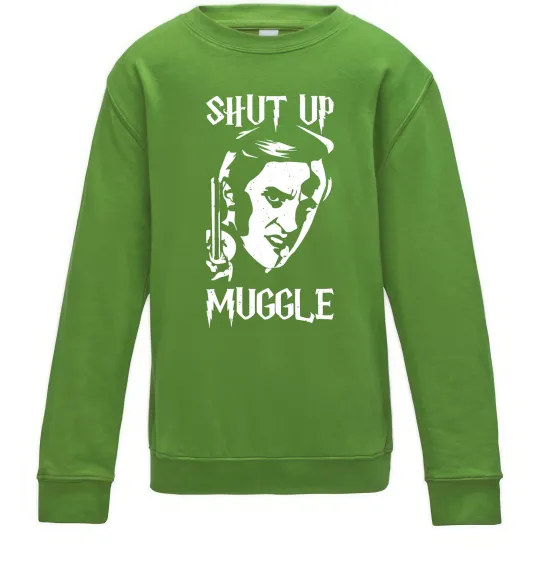 Детский Свитшот Shut up Muggle Лаймовый фото