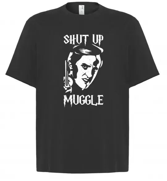 Футболка Оверсайз Shut up Muggle Чорний фото