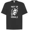 Футболка Оверсайз Shut up Muggle Чорний фото
