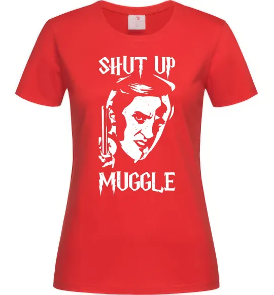 Жіноча футболка Shut up Muggle Червоний фото