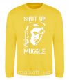 Світшот Shut up Muggle Сонячно жовтий фото