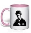 Чашка з кольоровою ручкою Harry Potter black Ніжно рожевий фото