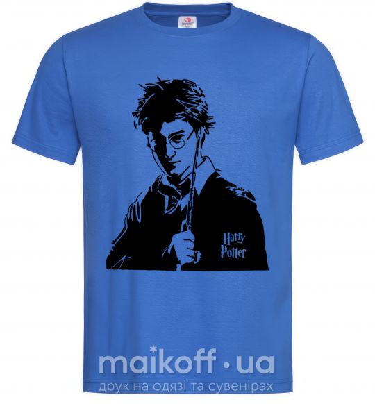 Мужская футболка Harry Potter black Ярко-синий фото