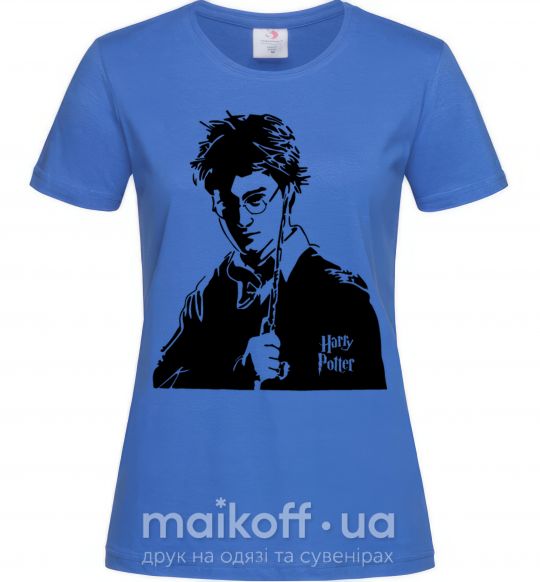 Жіноча футболка Harry Potter black Яскраво-синій фото