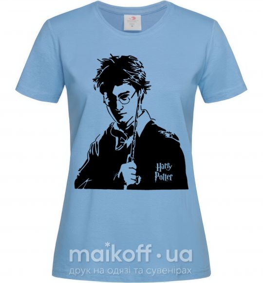 Жіноча футболка Harry Potter black Блакитний фото
