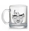 Чашка стеклянная Harry Potter's face Прозрачный фото
