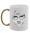 Чашка с цветной ручкой Harry Potter's face Золото фото