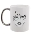 Чашка с цветной ручкой Harry Potter's face Серебро фото