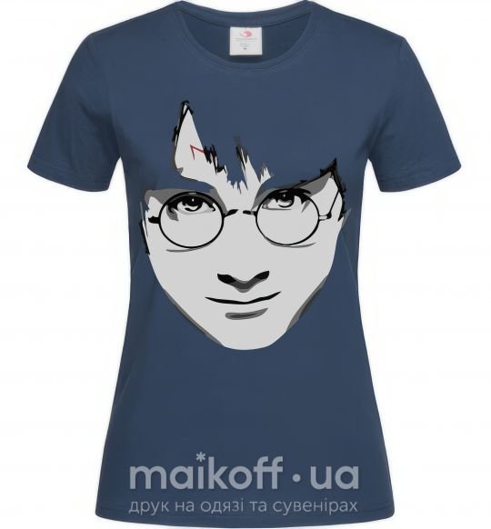 Жіноча футболка Harry Potter's face Темно-синій фото