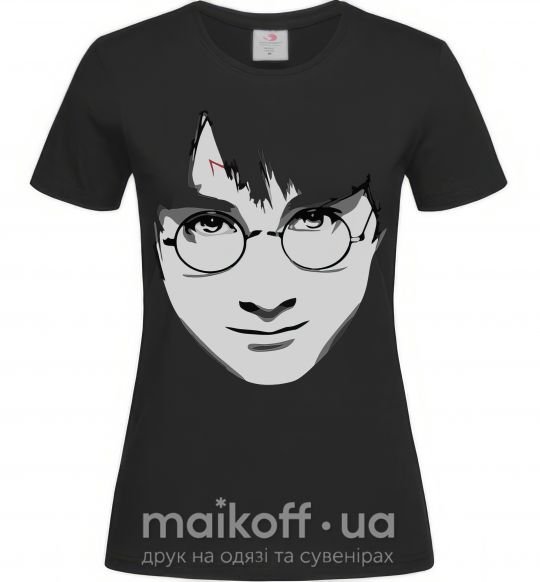 Жіноча футболка Harry Potter's face Чорний фото
