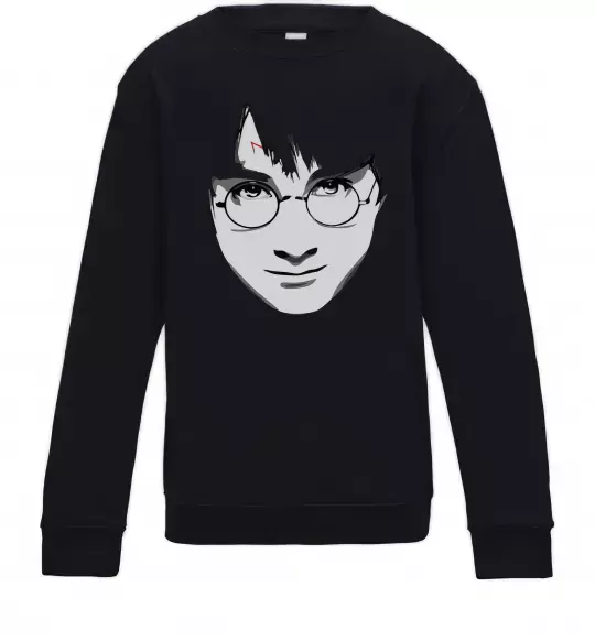 Детский Свитшот Harry Potter's face Черный фото