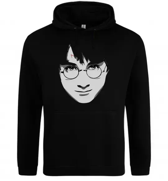 Мужская толстовка (худи) Harry Potter's face Черный фото