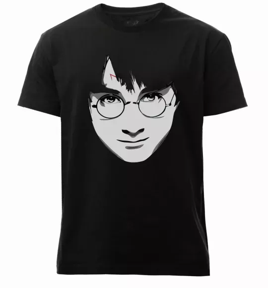 Чоловіча преміум футболка Harry Potter's face Чорний фото