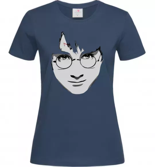 Женская футболка Harry Potter's face Темно-синий фото