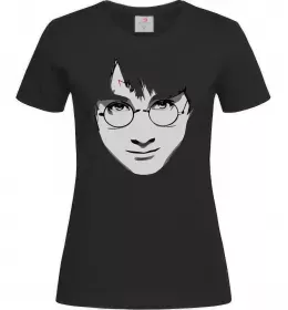 Женская футболка Harry Potter's face Черный фото