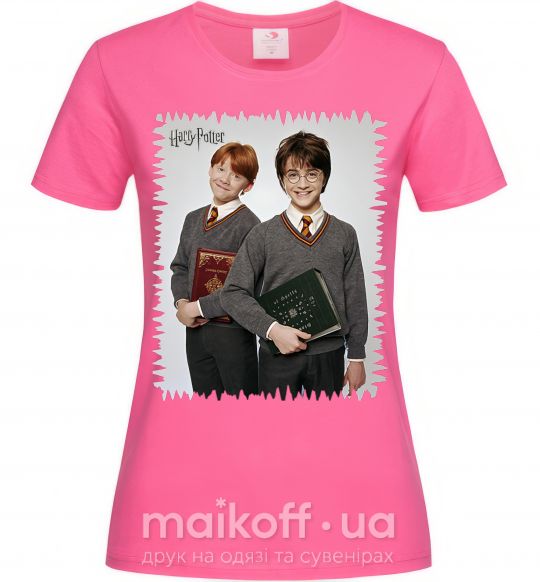 Женская футболка Гарри и Рон Ярко-розовый фото