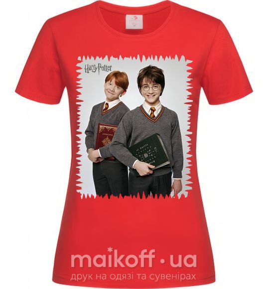 Женская футболка Гарри и Рон Красный фото