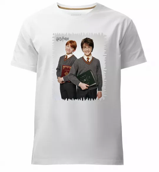 Чоловіча преміум футболка Гаррі та Рон Білий фото