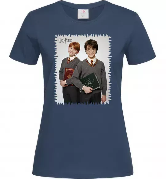 Жіноча футболка Гаррі та Рон Темно-синій фото