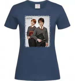 Жіноча футболка Гаррі та Рон Темно-синій фото
