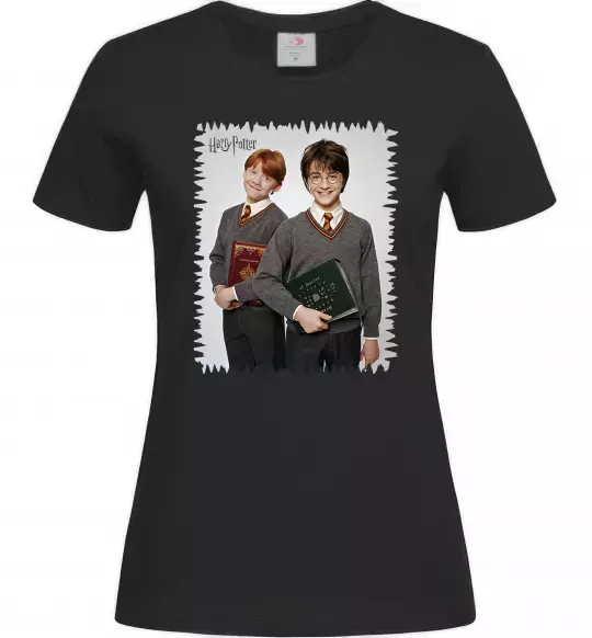 Жіноча футболка Гаррі та Рон Чорний фото