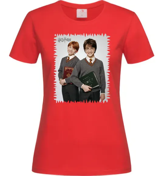 Жіноча футболка Гаррі та Рон Червоний фото