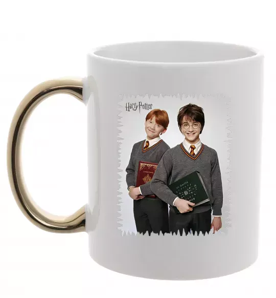 Чашка з кольоровою ручкою Гаррі та Рон Золото фото