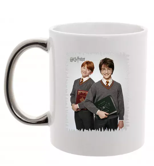 Чашка з кольоровою ручкою Гаррі та Рон Срібло фото
