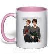 Чашка з кольоровою ручкою Гарри и Рон Ніжно рожевий фото