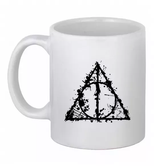 Чашка керамічна Смертельні реліквії бризки Білий фото