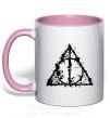 Чашка с цветной ручкой Смертельні реліквії бризки Нежно розовый фото