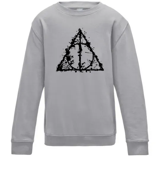 Детский Свитшот Смертельні реліквії бризки Серый меланж фото