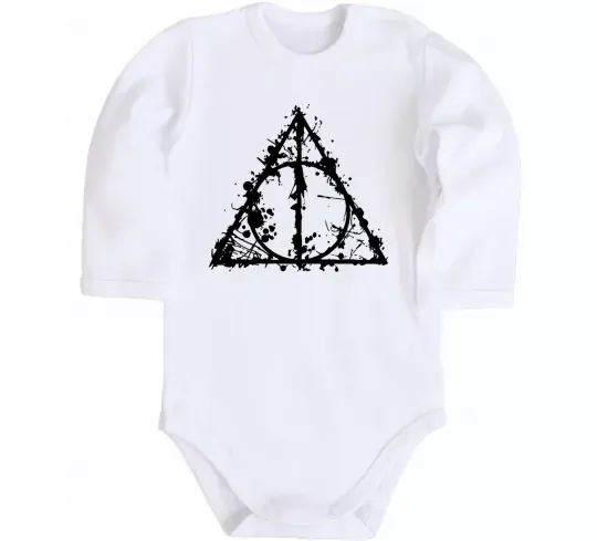 Дитячий бодік Смертельні реліквії бризки Білий фото