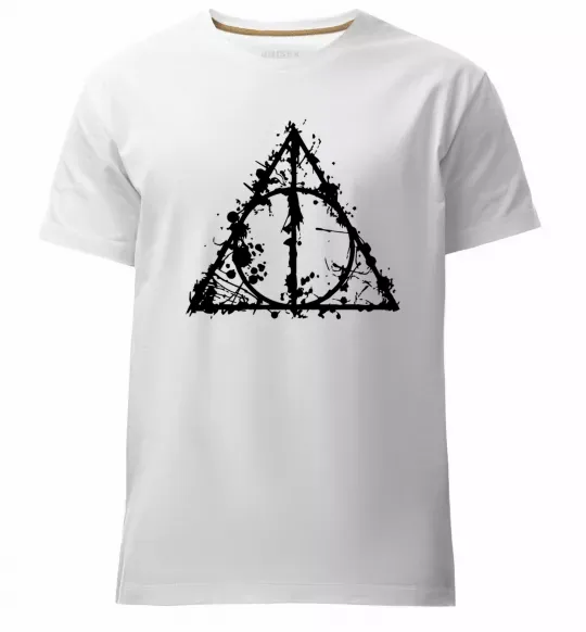 Мужская премиум футболка Смертельні реліквії бризки Белый фото