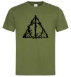 Мужская футболка Смертельні реліквії бризки Оливковый фото