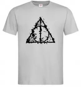 Мужская футболка Смертельні реліквії бризки Серый фото