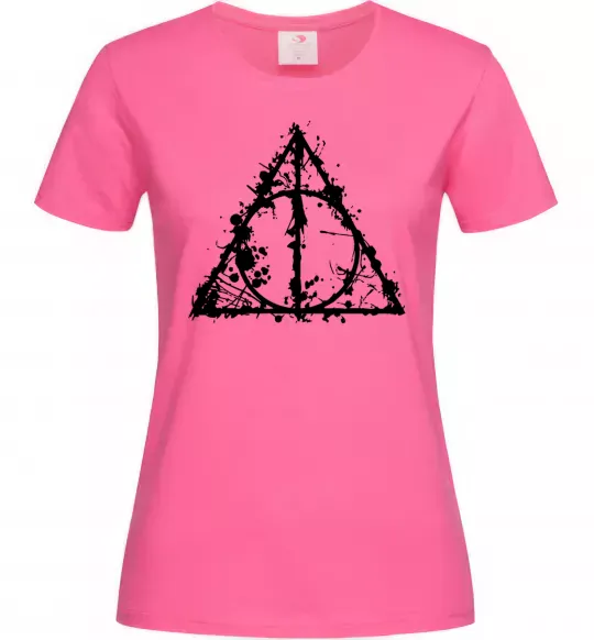 Женская футболка Смертельні реліквії бризки Ярко-розовый фото