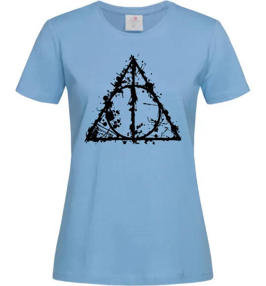 Женская футболка Смертельні реліквії бризки Голубой фото