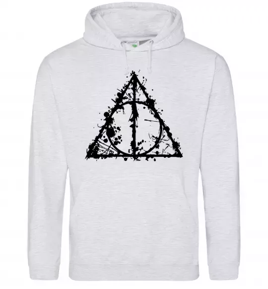 Женская толстовка (худи) Смертельні реліквії бризки Серый меланж фото