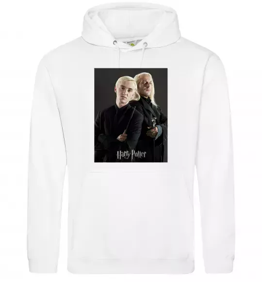 Женская толстовка (худи) Драко Малфой з батьком Белый фото