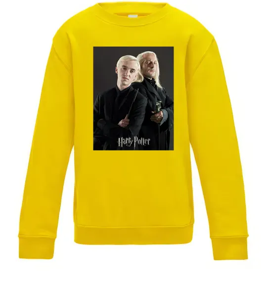 Детский Свитшот Драко Малфой з батьком Солнечно желтый фото