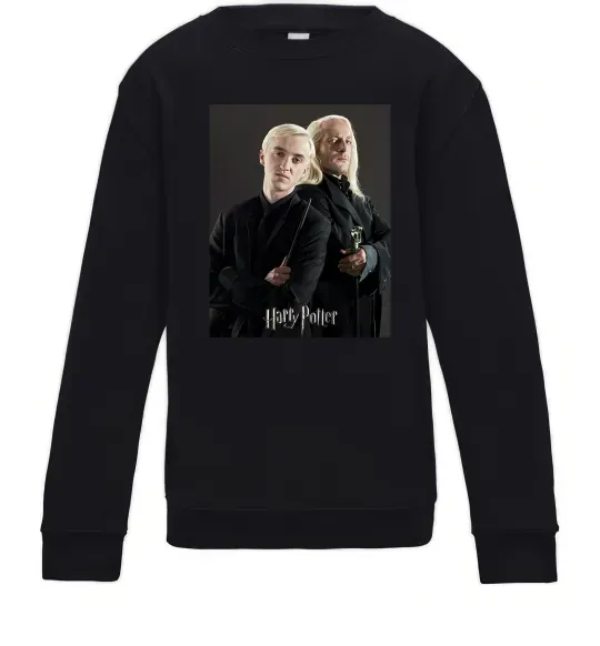 Детский Свитшот Драко Малфой з батьком Черный фото