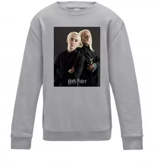 Детский Свитшот Драко Малфой з батьком Серый меланж фото