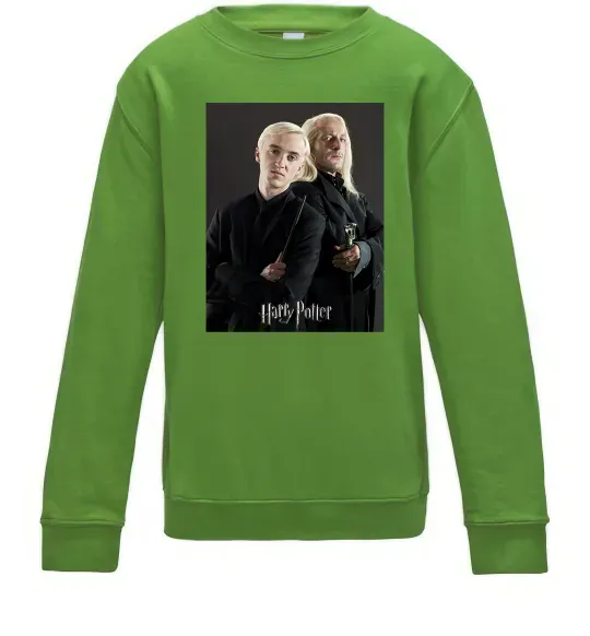 Детский Свитшот Драко Малфой з батьком Лаймовый фото