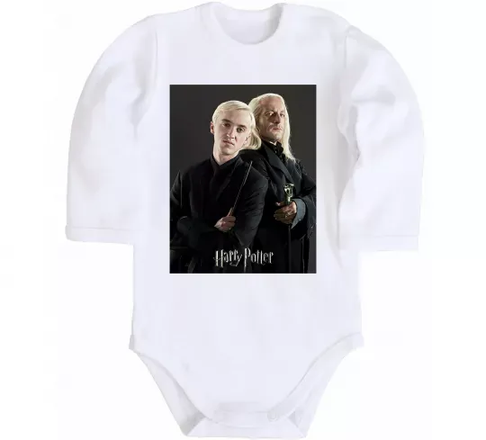 Детский боди Драко Малфой з батьком Белый фото