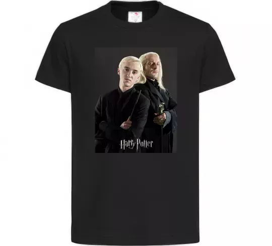 Детская футболка Драко Малфой з батьком Черный фото