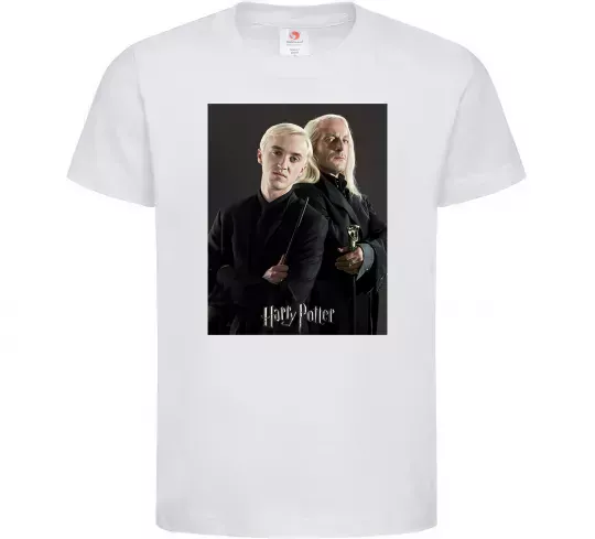 Детская футболка Драко Малфой з батьком Белый фото