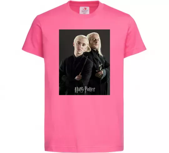 Детская футболка Драко Малфой з батьком Ярко-розовый фото
